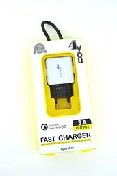 МЗП 4you A40 (18W, Fast Charger QC 3.0, 5V/3A, 9V/12V-1.5A, 1USB) black/white - мініатюра 2