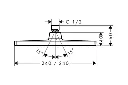 Верхній душ Hansgrohe Crometta E 240 1jet хром 26726000 - мініатюра 2