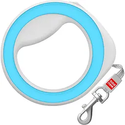 Повідець-рулетка для собак Waudog R-leash, світловідбиваючий, XS-M, до 40 кг, 2,9 м, блакитний