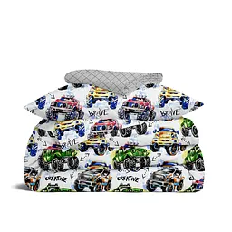 Дитяча постільна білизна в ліжечко BRAVE CARS, сірий (BraveCars_CellAshgrey_140)