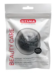 Спонж-аплікатор губчастий конжаковий Titania Bamboo charcoal, 6 см, 1 шт. (2981) - мініатюра 2