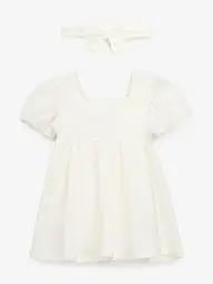 Боді-сукня+повязка для дівчинки Dexters 932511 80 см Молочний shop (4821101285136) - мініатюра 6