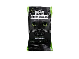 Вологі серветки RELAX 15шт BLACK (Чорні) Гірський