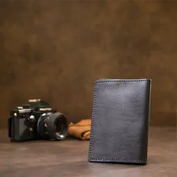 Універсальна шкіряна обкладинка на паспорт Grande Pelle 11479 темно-синій - мініатюра 9