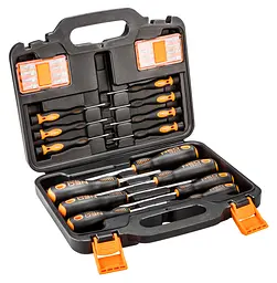 Викрутки 16 біт, SL,PH,PZ,Torx,H, сталь S2, кейс, набір 30шт Neo Tools hoz0014127