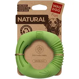 Іграшка для собак Waudog Fun Natural Кільце з біорозкладної гуми 12 см зелена - мініатюра 5