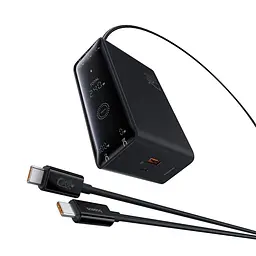 Мережевий зарядний пристрій з кабелем Baseus Baseus Digital GaN Intelligent Desktop Fast Charger 3C+U+DC 240W EU Cluster чорний