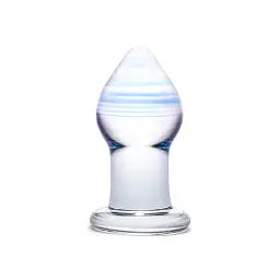 Скляна анальна пробка Glas Amethyst Rain 8 см (прозорий)
