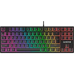 Клавіатура GamePro MK80R, чорний, USB, механічна (перемикачі Red), RGB-підсвічування, 87 кнопок, 1.5 м, UK/RU/EN