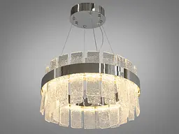 Люстра стельова LED Diasha 817/400CH Ефектна, 90W, срібна, кришталева, сучасний стиль для вітальні, коридору, спальні - мініатюра 2