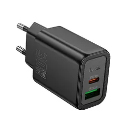 Адаптер сетевой HOCO Gentle charger N63 1USB/1Type-C, 30W/3A