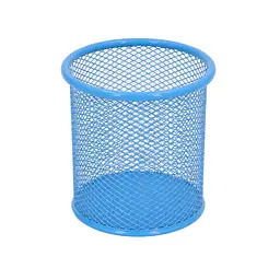Склянка для ручок 562001-Blue металева, кругла, 9,5х7,5см
