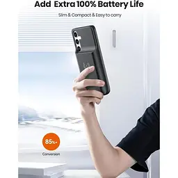 Чохол з акумулятором Newdery для Samsung Galaxy S24 бездротова зарядка Qi швидка зарядка 18 Вт - мініатюра 2