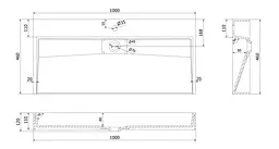 Умивальник VBI Este підвісний з отвором під змішувач 100x46 см white VBI-019921 - мініатюра 2