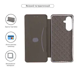 Чехол-книжка для Samsung Galaxy A37 5G, G-Case, розовый, кожаный чехол-книга из экокожи (PU) и TPU, с магнитом, с подставкой и вместительным кардхолдером, противоударный, защита всего корпуса, ArmorStandart (ARM89764) - мініатюра 3