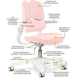 Дитяче крісло Mealux Trident Pink (арт.Y-617 KP) - мініатюра 2