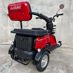 Електроскутер триколісний EVOBIKE Luna TRIO PRO 1200W 60V 20Ah (2026) зі знімним графеновим акумулятором та пасажирським сидінням | Червоний - мініатюра 7