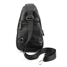 Шкіряна сумка слінг з тисненням рептилія Tiding Bag M56-8880A чорна - мініатюра 3