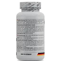 N-ацетил L-цистеїн MST Nutrition NAC, 60 капсул для захісту печінки та виведення токсинів - мініатюра 2