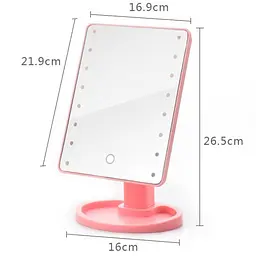 Косметичне дзеркало Large 22 з LED підсвічуванням Pink (kz027) - мініатюра 5