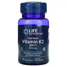 Витамин К Low Dose Vitamin K2 (MK-7) 45 mcg 90 Softgels Life Extension vit0006321