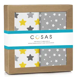 Пелюшки багаторазові Cosas дитячі Cookies 2 шт., 80х100 см, жовті
