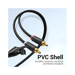 Кабель мультимедійний 2xRCA M to 2xRCA M 1.5m black Vention (BCMBG) - мініатюра 2