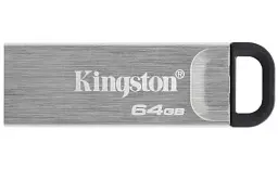 Флеш накопичувач USB 64Gb Kingston DataTraveler Kyson, Silver, USB 3.2 Gen 1, до 200/60 МБ/с (DTKN/64GB)