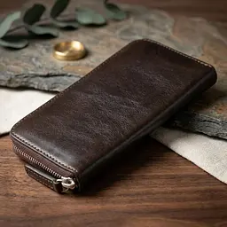 Шкіряне жіноче глянсове портмоне Grande Pelle 11466 коричневий - мініатюра 4