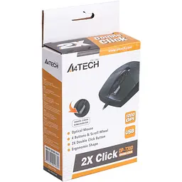 Миша A4tech OP-730D USB (чорна) 1000dpi, 2x Click кнопка - мініатюра 2