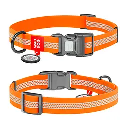Нашийник для собак водостійкий Waudog Waterproof з QR-паспортом світловідбиваючий пластикова пряжка XL Ш 25 мм Д 38-58 см