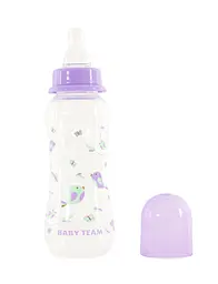 Пляшечка для годування з талією та з силіконовою соскою 0+ Baby team 250 мл Фіолетовий - мініатюра 2