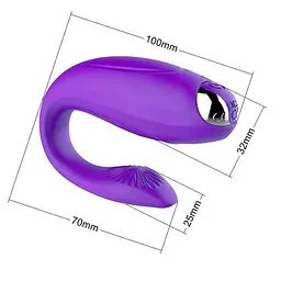 Вібратор для пар G-Sex з USB-зарядкою 10 режимів силіконовий Фіолетовий - мініатюра 4
