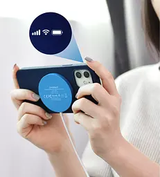 Бездротовий зарядний пристрій Choetech T518-BE Wireless Magenetic Charger Blue [101515] - мініатюра 3