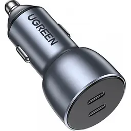 Автомобільний зарядний пристрій Ugreen CD213 QC 3.0 Dual USB-C 40W Grey (70594) [99310] - мініатюра 2
