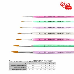Пензель синтетика кругла HOBBY&CRAFT №00 для декору Rosa Talent - мініатюра 3