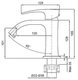 Змішувач для умивальника Koer KB-12007-04 KR5151 Білий матовий - мініатюра 2