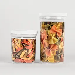 Ємність для зберігання МВМ My Home  Zerno Pasta 85х100 мм 350 мл прозора (KP-89 S T/WHITE) - мініатюра 2