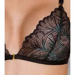 Комплект з відкритим доступом Passion DELIENA SET S/M black, ліф, стрінги, пояс для панчіх - мініатюра 6