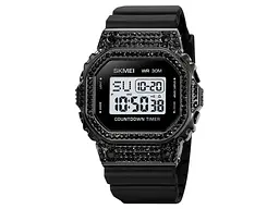 Чоловічий наручний годинник 2000BK Black Skmei acs0030416 - мініатюра 2