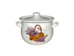 Каструля емальована IDILIA 4,75л /2 грушоподібна Кошик лаванди (молочна) (I1715/2)