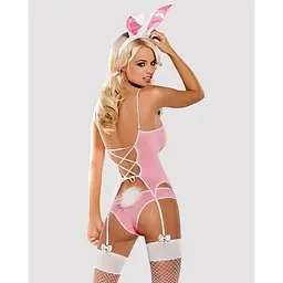 Еротичний костюм зайчика Obsessive Bunny suit 4 pcs costume pink S/M - мініатюра 2