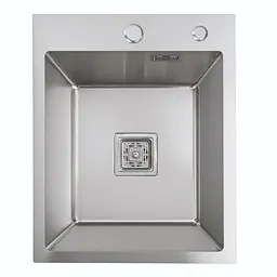 Кухонна мийка Platinum Handmade HSB 400x500x230 нержавійка (квадратний сифон 3,0/1,0), Нержавіюча сталь