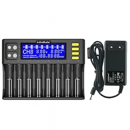 Зарядний пристрій для Liitokala Lii-S8, 8 каналів, Ni-Mh/Li-ion/LiFePo4, 220V/12V, LED+LCD - мініатюра 3