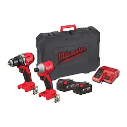 Набір з 2 інструментів акумуляторних безщіткових MILWAUKEE, M18 BLCPP2A-402C (зарядний пристрій М12-18 С, 2 акумулятори М18 В4 4 - мініатюра 3