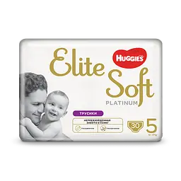Підгузки-трусики Huggies Elite Soft Platinum 5 (12-17 кг), 30 шт. (824047) - мініатюра 2