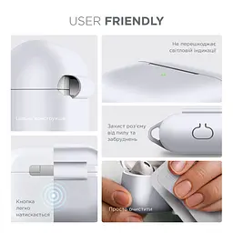 Силіконовий чохол для навушників Apple AirPods Pro, Hang Case, білий, ультратонкий захисний кейс товщиною 2 мм, захист від подряпин, пилу та ударів, компактний, з карабіном для кріплення, ArmorStandart (ARM56071) - мініатюра 5