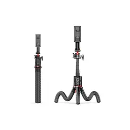 Штатив RTAKO C03 Octopus Extendable Tripod Selfie Stick (with Detachable Phone Holder) Black (6942063212416)