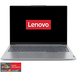 Ноутбук Lenovo ThinkBook 16 G7 ARP з процесором AMD Ryzen™ 7 7735HS pana la 4.75GHz, 16" WUXGA, IPS, 16GB DDR5, 512GB SSD, AMD Radeon™ 680M графікою, No OS, Arctic сірий, 3