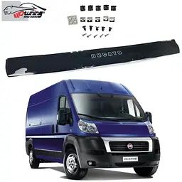Дефлектор капоту мухобійка для Fiat Ducato 2006-2014 Євро Кріплення (Vip Tuning) FT10
